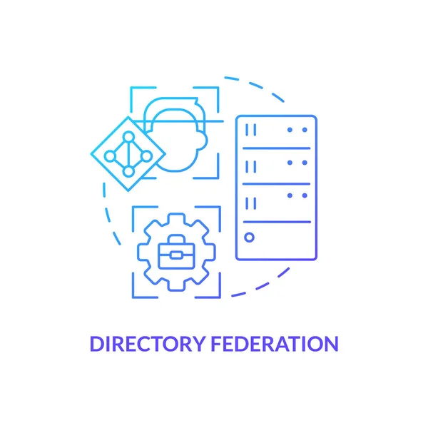 Verzeichnis Föderation Blue Gradient Concept Icon Verzeichnisdienst Abstrakte Idee Dünne — Stockvektor