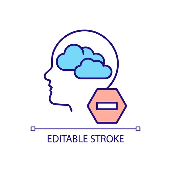 Vermijd Mistige Gedachten Rgb Kleurenpictogram Helder Wolkeloos Denken Een Verwarde — Stockvector