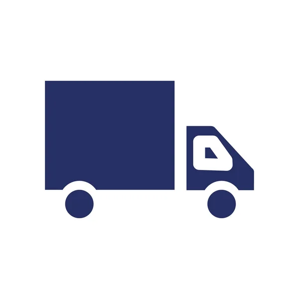 Delivery Truck Black Glyph Icon Courier Service Heavy Load Transportation — Stock vektor