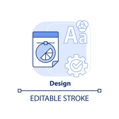 Açık mavi konsept simgesi tasarla. Kişisel gelişim soyut fikir ince çizgi çizimi. Görsel içerik. Grafik yetenekleri. İzole bir taslak çizim. Düzenlenebilir felç. Arial, Myriad Pro-Kalın yazı tipleri
