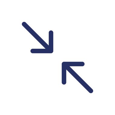 Tam ekran modu beyaz siyah glyph ui simgesinden çıkın. Boyutu küçült. Oyuncu kontrolü. Kullanıcı arayüzü tasarımı. Beyaz uzayda siluet sembolü. Ağ ve cep telefonu için sağlam bir resim. İzole vektör illüstrasyonu