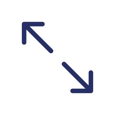 Genişleme beyaz siyah glyph ui simgesi. Tam ekran. Medya oyuncusu kontrolü. Kullanıcı arayüzü tasarımı. Beyaz uzayda siluet sembolü. Ağ ve cep telefonu için sağlam bir resim. İzole vektör illüstrasyonu