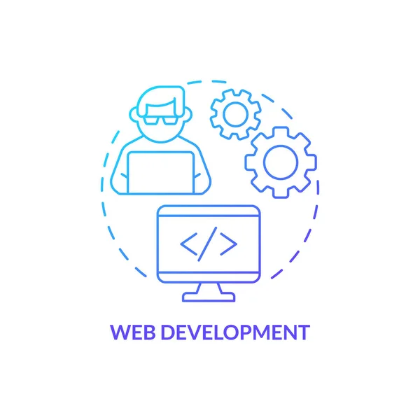 Desarrollo Web Icono Concepto Gradiente Azul Habilidad Para Aprender Idea — Vector de stock