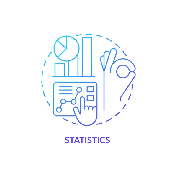 Estadísticas Icono Concepto Gradiente Azul Interesante Habilidad Para Aprender Idea — Archivo Imágenes Vectoriales