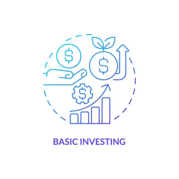 Icône Concept Dégradé Bleu Investissement Base Développement Personnel Idée Abstraite — Image vectorielle
