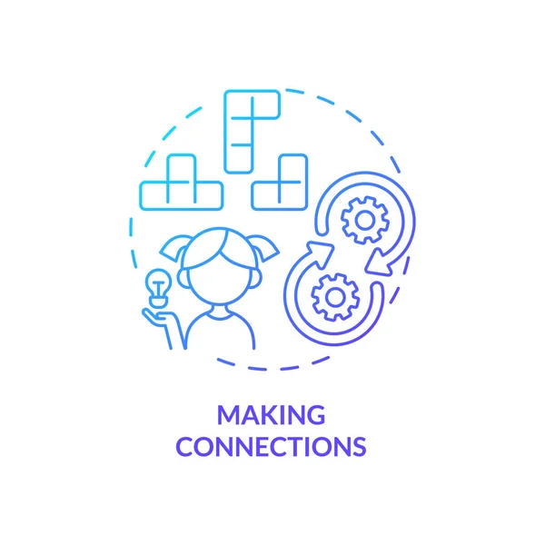 Faire Des Connexions Icône Concept Dégradé Bleu Compétence Base Pour — Image vectorielle
