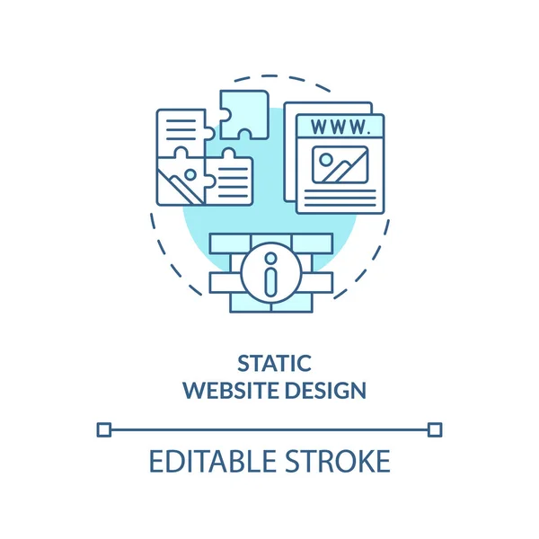 Статичний Дизайн Сайту Значок Бірюзової Концепції Тип Веб Дизайну Абстрактна — стоковий вектор