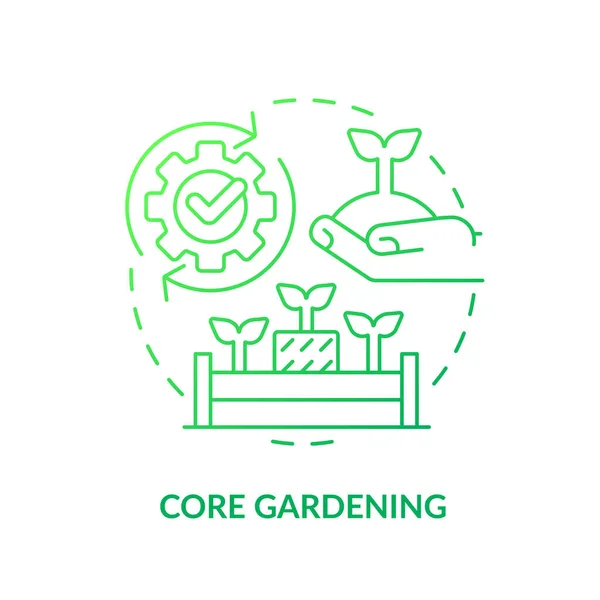 Core Gardening Green Gradient Concept Icon Raised Bed Planting Add — Stock Vector