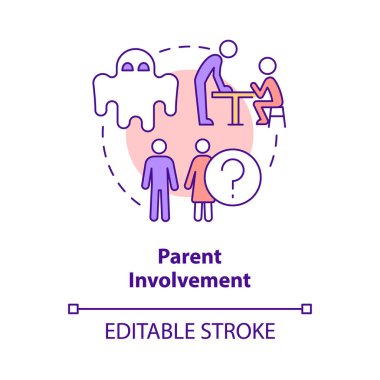 Ebeveyn ilişkisi kavramı simgesi. İşlem paraziti. Devlet okullarında sorun soyut fikir ince çizgi çizimi. İzole bir taslak çizim. Düzenlenebilir felç. Arial, Myriad Pro-Kalın yazı tipleri