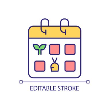 RGB renk simgesini hasat et. Veraset bahçıvanlığı ve ekme. Büyüme düzeni. Bahçecilik pratiği. İzole vektör çizimi. Basit bir çizgi çizimi. Düzenlenebilir felç. Kullanılan Arial yazı tipi