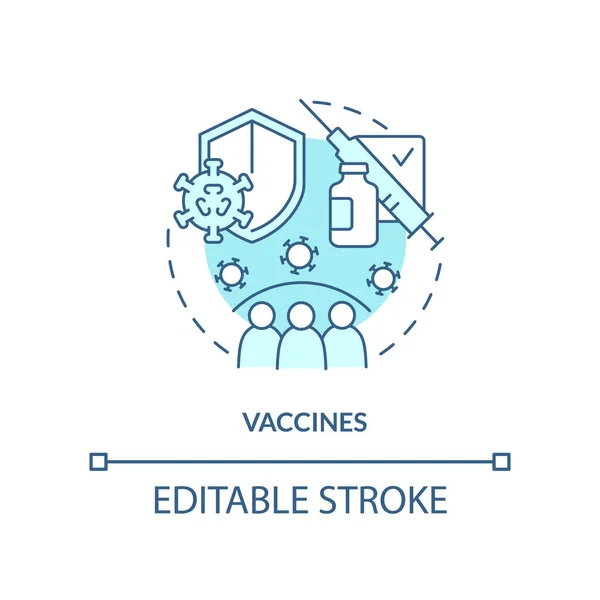 Vaccines Turquoise Concept Icon Pandemic Preparedness Clinical Research Abstract Idea — Vettoriale Stock