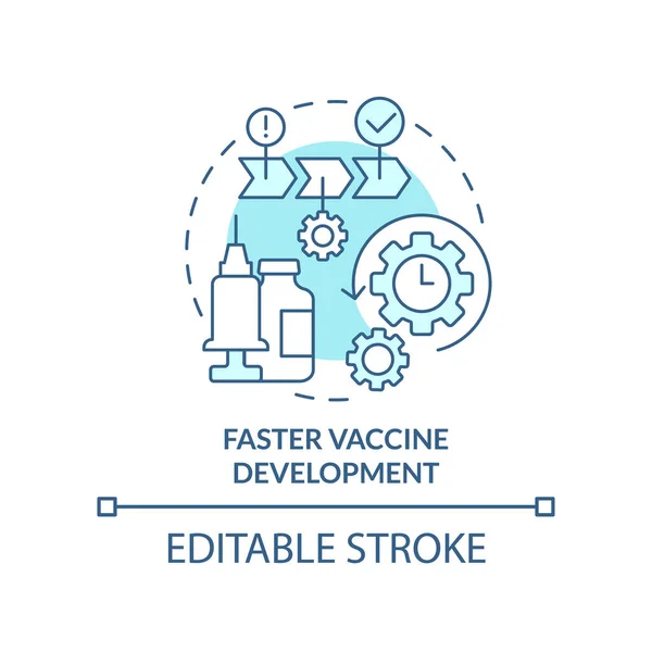 Faster Vaccine Development Turquoise Concept Icon Pandemic Prevention Abstract Idea — Vettoriale Stock