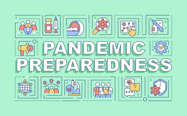 Pandemic Preparedness Word Concepts Green Banner Struggle Virus Infographics Editable — Vetor de Stock