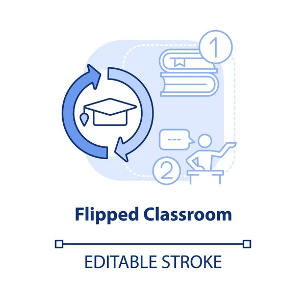 Flipped Classroom Light Blue Concept Icon Discussion Lesson Trend Education — Vector de stock