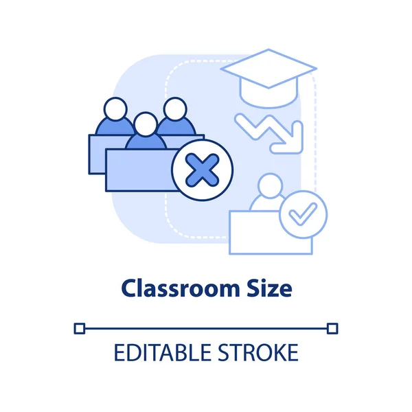 Klaslokaal Grootte Lichtblauw Concept Icoon Effectief Onderwijs Probleem Scholen Abstracte — Stockvector