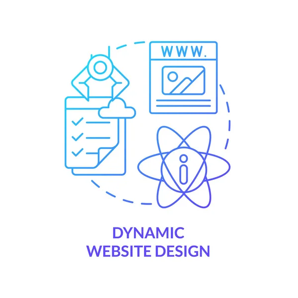 Dynamic Website Design Blue Gradient Concept Icon Responsive Web Designing — Vector de stock