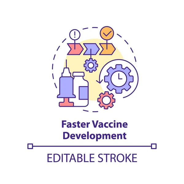 Icona Del Concetto Sviluppo Più Rapido Del Vaccino Progettazione Rapida — Vettoriale Stock