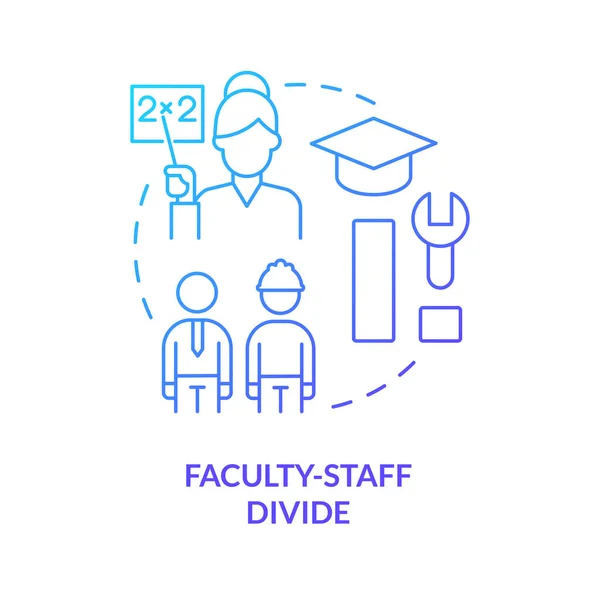 Faculty Staff Divide Blue Gradient Concept Icon Divided Workforce Issue — Stockvector