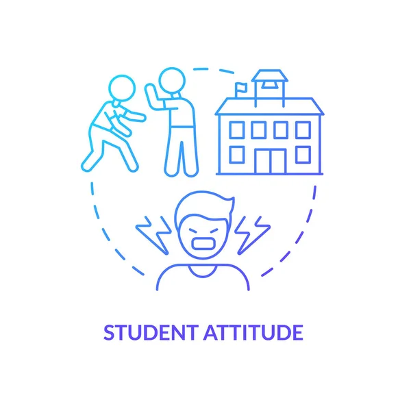 Student Attitude Blue Gradient Concept Icon Poor Pupils Behavior Problem — 스톡 벡터