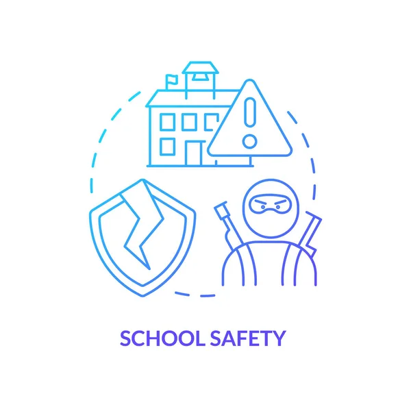 School Safety Blue Gradient Concept Icon Mass Shootings Danger Problem — Stockvektor
