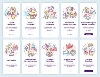 Seyyar uygulama ekranında aşırı kalabalık ve aşırı kalabalık. Doğrusal kavramlarla düzenlenebilir grafik yönergelerini 5 adımda gezdir. UI, UX, GUI şablonu. Kullanılan sayısız Pro-Kalın, Düzenli yazı tipleri