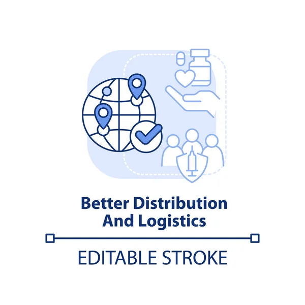 Καλύτερη Διανομή Και Logistics Γαλάζιο Εικονίδιο Έννοια Πανδημία Πρόληψη Αφηρημένη — Διανυσματικό Αρχείο