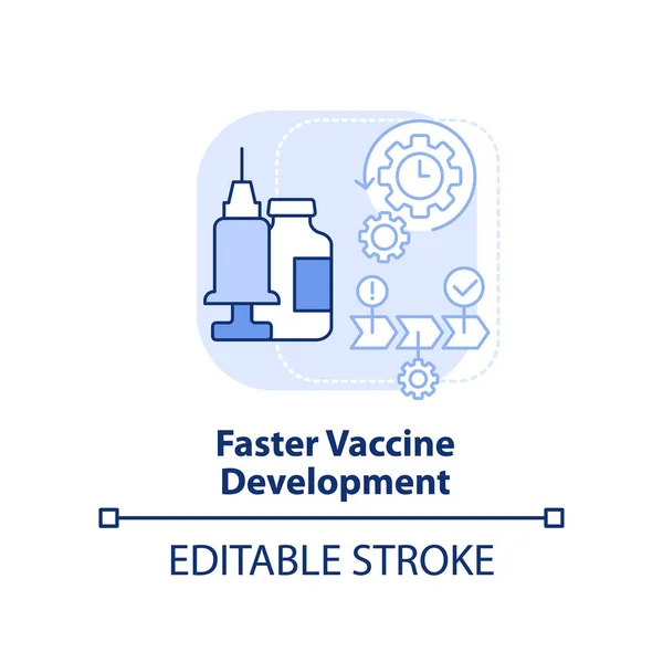 Schnellere Impfstoffentwicklung Hellblaues Konzeptsymbol Pandemie Prävention Abstrakte Idee Dünne Linie — Stockvektor
