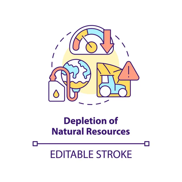 Depletion Natural Resources Concept Icon Negative Effect Overpopulation Abstract Idea — Vettoriale Stock