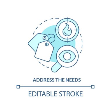 Adresin turkuaz konsept simgesine ihtiyacı var. Tedarik süreci soyut fikir ince çizgi çizimi. Satın alma şartları. İzole bir taslak çizim. Düzenlenebilir felç. Arial, Myriad Pro-Kalın yazı tipleri