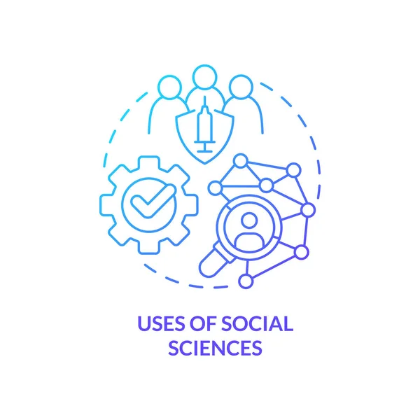 Uses Social Sciences Blue Gradient Concept Icon Prevention Measures Pandemic — Wektor stockowy