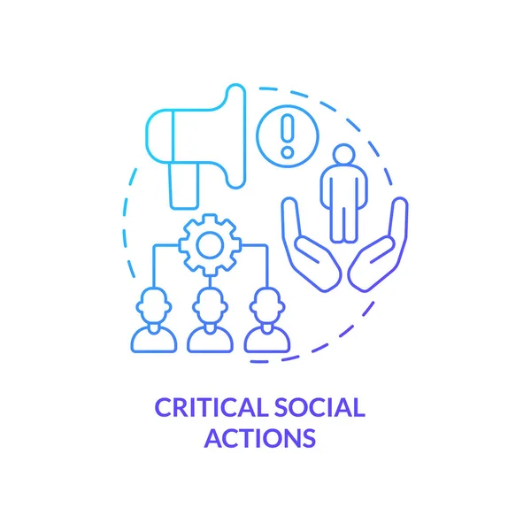 Critical Social Actions Blue Gradient Concept Icon Illness Information Pandemic — Wektor stockowy