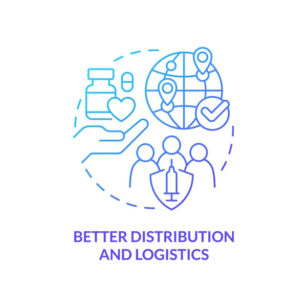 Better Distribution Logistics Blue Gradient Concept Icon Drugs Availability Pandemic — Stock Vector