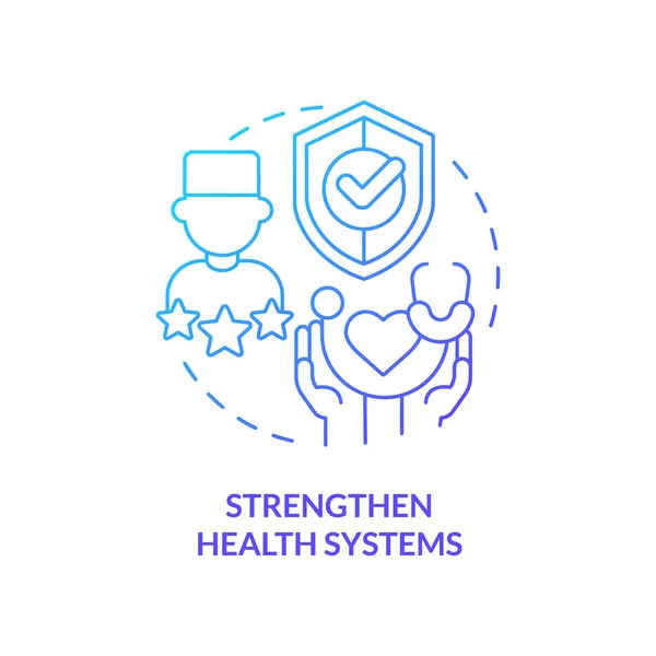 Strengthen Health Systems Blue Gradient Concept Icon Medical Experts Pandemic — 스톡 벡터