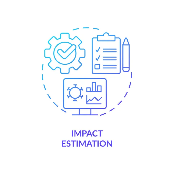 Impact Estimation Blue Gradient Concept Icon Data Study Analysis Disease — Archivo Imágenes Vectoriales