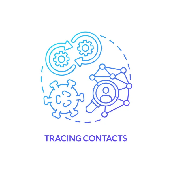 Tracing Contacts Blue Gradient Concept Icon Infection Viruses Spreading Disease — Stock Vector