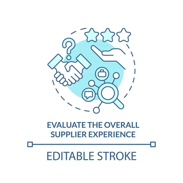 Evaluate Overall Supplier Experience Turquoise Concept Icon Effective Purchasing Abstract — Vettoriale Stock