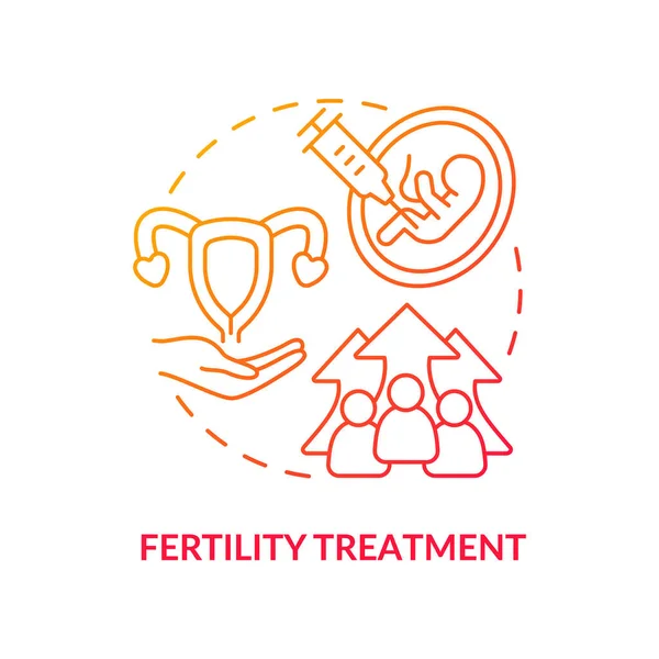 Fertility Treatment Red Gradient Concept Icon Conceiving Technology Cause Overpopulation — Archivo Imágenes Vectoriales