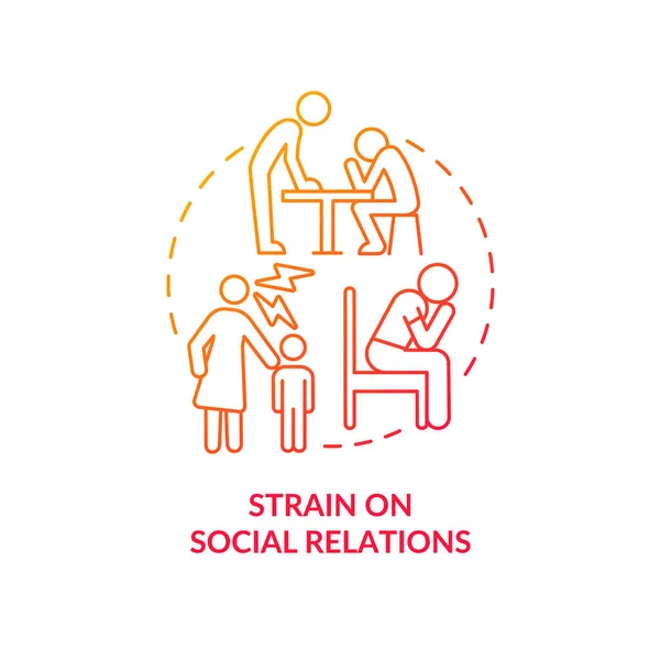 Tensión Las Relaciones Sociales Icono Concepto Gradiente Rojo Comunicación Efecto — Vector de stock