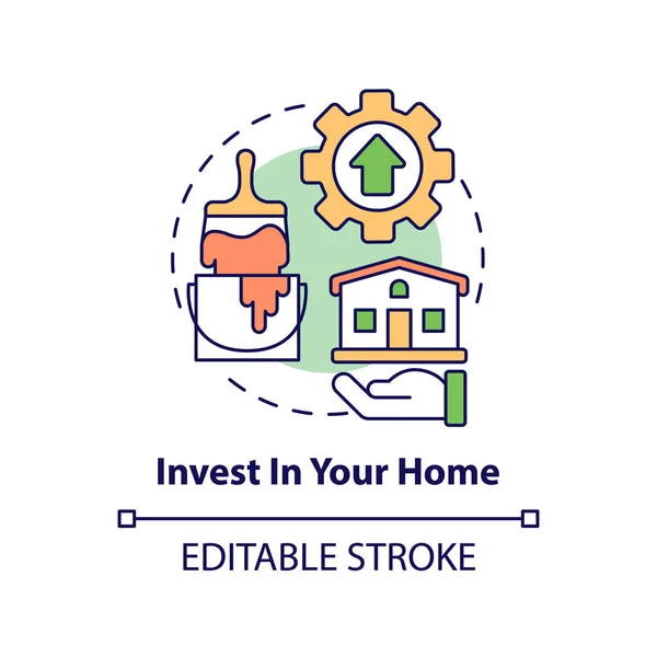 Invista Seu Ícone Conceito Casa Imobiliário Proteger Dinheiro Durante Inflação —  Vetores de Stock