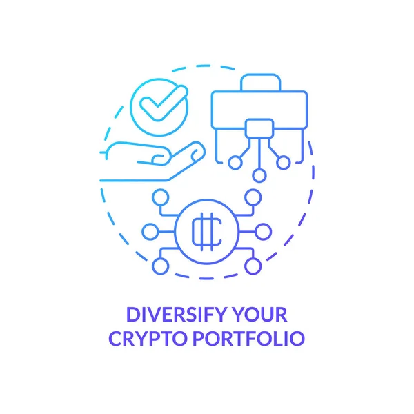 Diversify Your Crypto Portfolio Blue Gradient Concept Icon Multiple Coins — Stockvektor