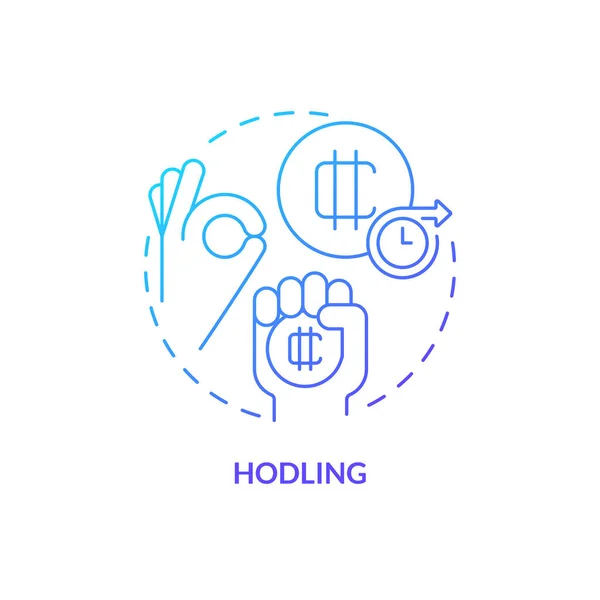 Hodling Blue Gradient Concept Icon Buy Tokens Keep Long Run — Stockvektor