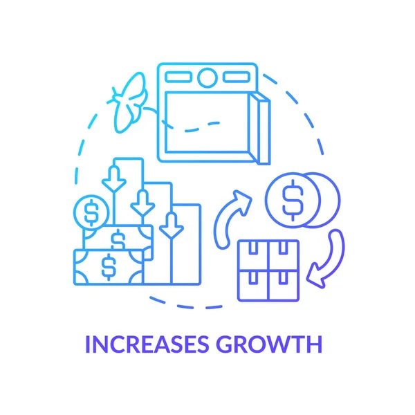 Increases Growth Blue Gradient Concept Icon Savings Deposits Economic Crisis — Stock vektor