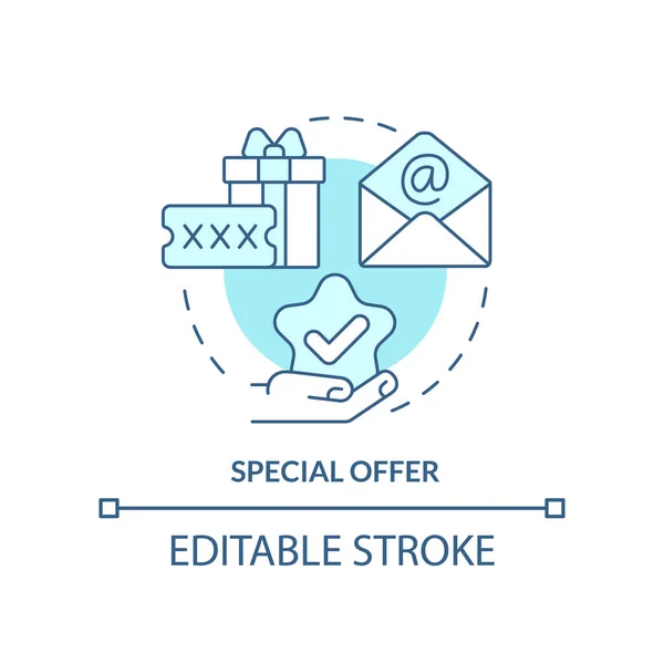 Special Offer Turquoise Concept Icon Bonus New Customer Discount Strategy — Vector de stock