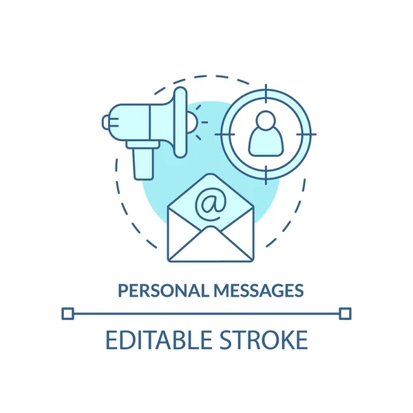 Personal Messages Turquoise Concept Icon Target Customers Discount Strategy Abstract — Image vectorielle