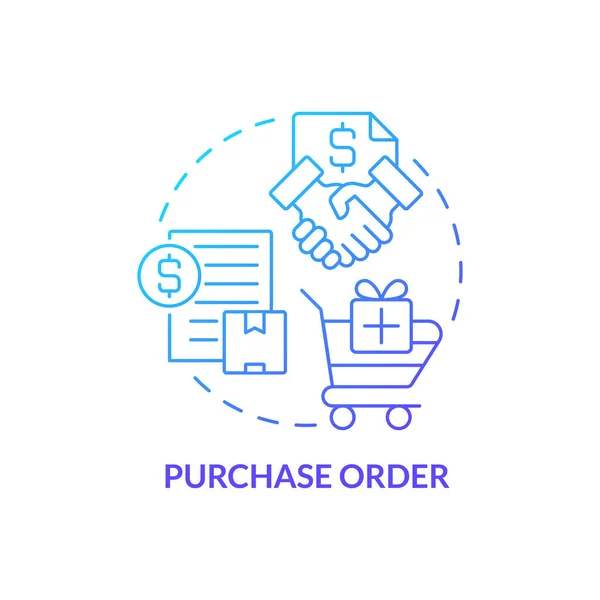 Purchase Order Blue Gradient Concept Icon Type Contract Abstract Idea — Wektor stockowy