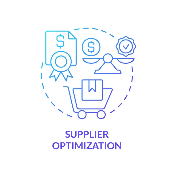 Supplier Optimization Blue Gradient Concept Icon Purchasing Strategy Abstract Idea — Stock Vector