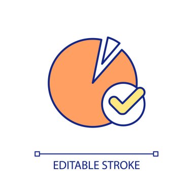 Parça RGB renk simgesi ile çember diyagramı. Görsel veri sunumu. İş raporu. Bilgi şeması. İzole vektör çizimi. Basit bir çizgi çizimi. Düzenlenebilir felç. Kullanılan Arial yazı tipi