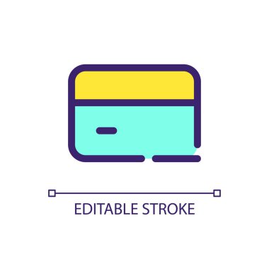 Banka hesabı pikselini kapat mükemmel RGB renk ui simgesi. Bankacılık ve finans. Basit doldurulmuş çizgi ögesi. Mobil uygulama için UX tasarımı. Vektör izole görüntü grafiği. Düzenlenebilir felç. Kullanılan Arial yazı tipi