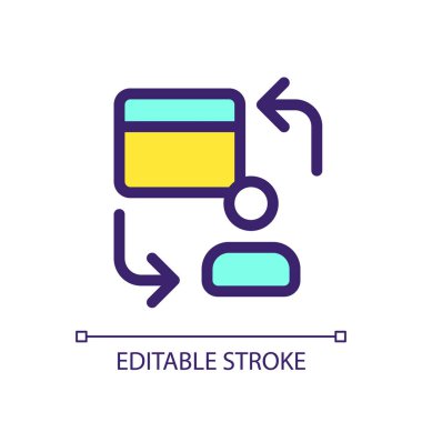 Kişisel işlemler piksel olarak mükemmel RGB renk ui simgesi. Bireysel ödemeler. Basit doldurulmuş çizgi ögesi. Mobil uygulama için UX tasarımı. Vektör izole görüntü grafiği. Düzenlenebilir felç. Kullanılan Arial yazı tipi