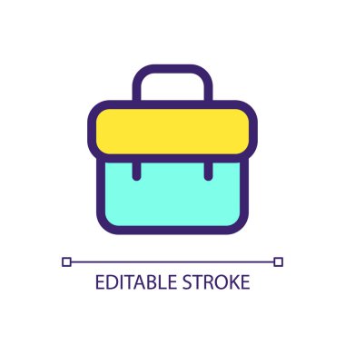 İş durumu pikseli mükemmel RGB renk ui simgesi. İşsizlik. Seyahat bagajı. Basit doldurulmuş çizgi ögesi. Mobil uygulama için UX tasarımı. Vektör izole görüntü grafiği. Düzenlenebilir felç. Kullanılan Arial yazı tipi